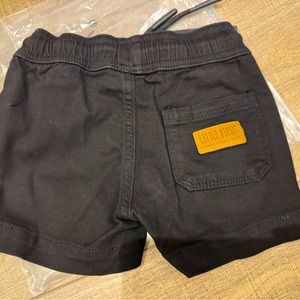 Brand new little bipsy in bag with tag cotton twill short black 6 to 12 months